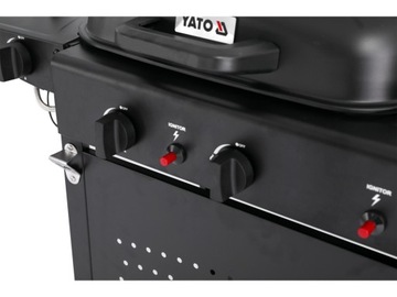 САДОВЫЙ ГАЗОВЫЙ ГРИЛЬ YATO 4 ГОРЕЛКИ 11 КВТ 3 В 1 ЧЕРНЫЙ БОЛЬШОЙ ГРИЛЬ 48x37см