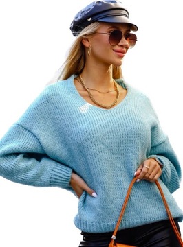 Sweter oversize Me Gusta niebieski