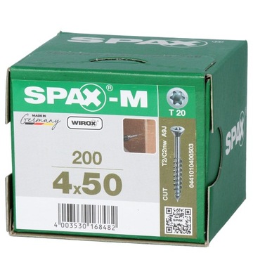 Wkręty do płyt MDF SPAX 4x50 meblowe 200 szt