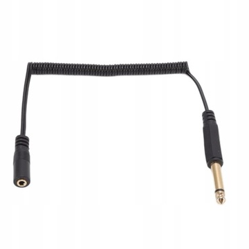 6.35mm do 3.5mm zwinięty kabel pozłacany chowany