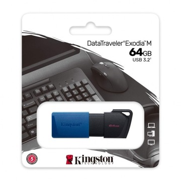 Флэш-накопитель KINGSTON Data Traveler Exodia M, 64 ГБ, USB 3.2
