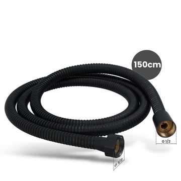 ДУШЕВОЙ ШЛАНГ Душевые ванны Гибкий КОНИЧЕСКИЙ 150 см Черный