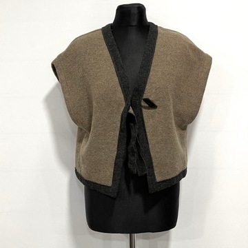 OLSEN Ciekawa Kamizelka Wełna OVERSIZE S / M