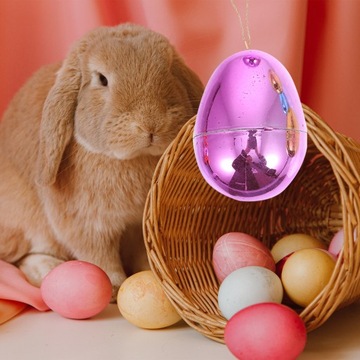 Яйца-сюрпризы пасхальные, пластиковые, наполняемые, блестящие.