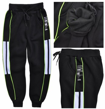GROS Spodnie dresowe czarne joggery Dresy lekko ocieplane r 122/128