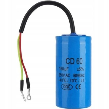 CD60 Run Capacitor with Cable 250V AC 150UF 50 -