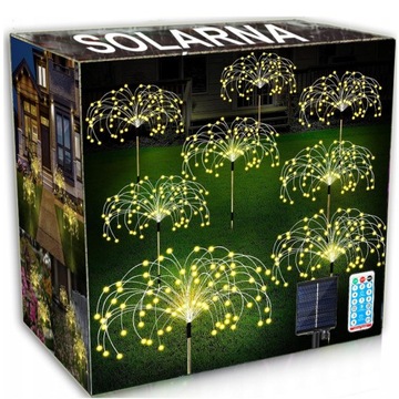 LAMPA SOLARNA OZDOBA OGRODOWA LED DRZEWKO DMUCHAWCE FAJERWERKI 4SZT