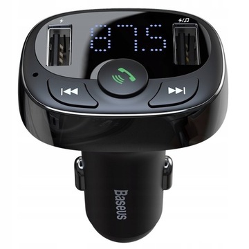 BASEUS TRANSMITER FM BLUETOOTH ŁADOWARKA SAMOCHODOWA MP3 2x USB SD/ TF 3.4A