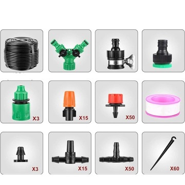 Набор для орошения Сад Фруктовый сад Цветочные горшки Сад Эмиттеры для растений Труба 50 м