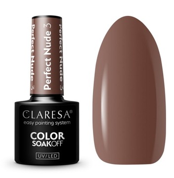CLARESA PERFECT NUDE 3 LAKIER HYBRYDOWY CZEKOLADA