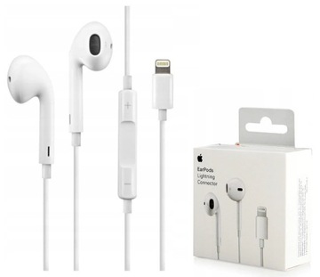 ORYGINALNE SŁUCHAWKI DOUSZNE PRZEWODOWE APPLE IPHONE EARPODS LIGTHNING