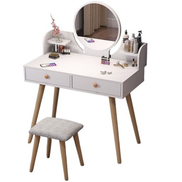 СТОЛИК КОСМЕТИЧЕСКИЙ С ЗЕРКАЛОМ ДЛЯ МАКИЯЖА, БЕЛЫЙ, БОЛЬШОЙ, С ЯЩИКАМИ, VISAGE LOFT