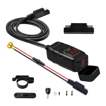 Motocyklowa ładowarka USB typu C PD i .0 Fast Red