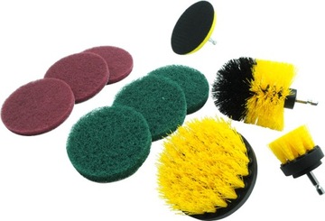 SZCZOTKI NA WIERTARKĘ DO CZYSZCZENIA ZESTAW 10szt.