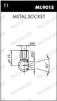 ГАЗОВАЯ ПРУЖИНА MONROE ДЛЯ КРЫШКИ БАГАЖНИКА, ДЛИНА M