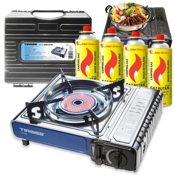 KUCHENKA TURYSTYCZNA GAZOWA ceramika TIROSS TS266 w WALIZCE + 4x KARTUSZ