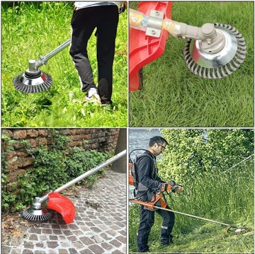 SZCZOTKA DO CHWASTÓW DO PODKASZARKI UNIWERSALNE DOPASOWANIE WRAZ Z ADAPTER