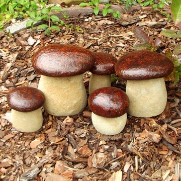 набор из 5 садовых фигурок грибы подберезовики