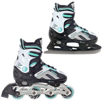 Rolki Łyżwy figurowe 2w1 RAVEN Pulse Black/Mint 40-43