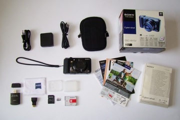 Aparat SONY DSC HX10V Lens G 3D GPS mSD 32GB SanDisk ładowarka+Etui czytnik