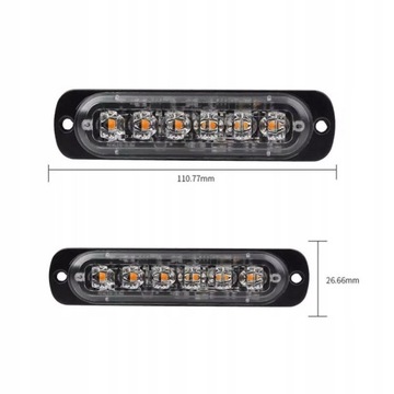 OBRYSÓWKA POMARAŃCZOWA STROBOSKOP LAWETA TIR 6 LED