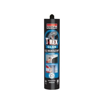Klej akrylowy uniwersalny bezbarwny montażowy mocny T-REX Soudal 310 ml