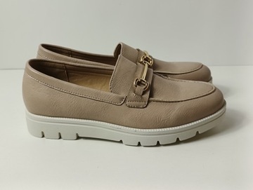 Wygodne mokasyny Wojtyłko 7B24317 beż r. 38