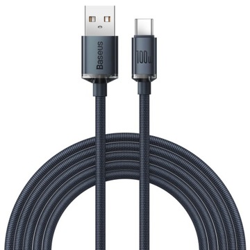SZYBKI KABEL USB / USB-C MOCNY PRZEWÓD DO TELEFONU KOMPUTERA 100W BASEUS 2m
