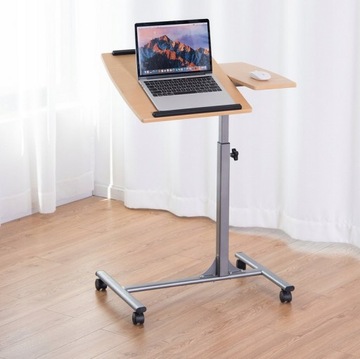Приставной столик для ноутбука, портативный стол на колесах, регулировка высоты и угла наклона.