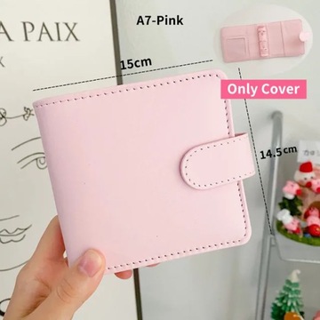 Яркий цвет A5/A7 из искусственной кожи, обложка для фотокарточек, милый Kpop