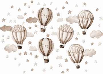 Naklejki na ścianę piaskowe balony chmurki gwiazdy