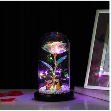 ETERNAL ROSE IN GLASS LED LIGHTS цветочная коробчатая роза