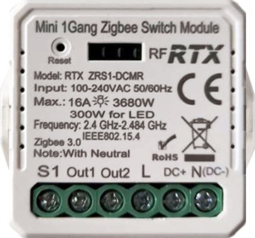 Контроллер модуля RTX БЕЗНАПРЯЖЕНИЕ Реле ZigBee TUYA +RF источник питания 12 В