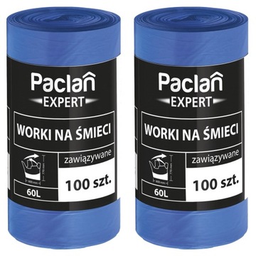 Worki na śmieci PACLAN EXPERT Wiązane 60L 200szt