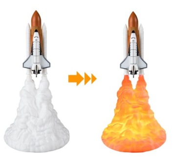 КОСМИЧЕСКИЙ ШАТТЛ РАКЕТА НОЧНИК СВЕТ ДЛЯ ДЕТЕЙ СПАЛЬНЯ СТОЯ USB