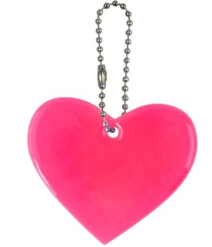 ODBLASKOWA ZAWIESZKA SERCE PRZYPINKA Z ŁAŃCUSZKIEM