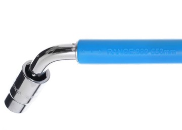 KLUCZ DO KÓŁ TELESKOPOWY 17 19 21 23 L MOCNY, 2 nasadki, gumowa rękojeść