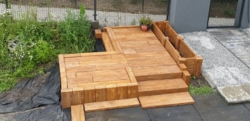 Бетонно-деревянный лежачий частокол