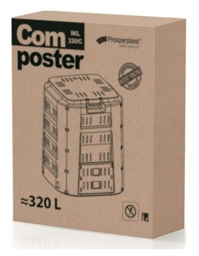 САДОВЫЙ КОМПОСТЕР 320Л, закрытый, ТВЕРДЫЙ ДЛЯ КОМПОСТА, МОРОЗОСТОЙКИХ УДОБРЕНИЙ