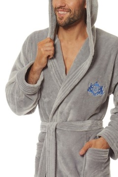 Спортивный уникальный приятный мужской халат с капюшоном L