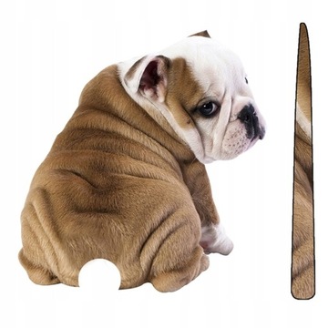 pies naklejka na tylną szybę samochodu buldog