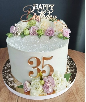 TOPPER dekor toper NA Bok tortu Motyl motylki złote lustro plexi lustrzane