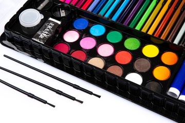 ХУДОЖЕСТВЕННЫЙ НАБОР ДЛЯ РИСОВАНИЯ ДЛЯ ДЕТЕЙ, ЧЕМОДАН, МАЛКИ, РУЧКИ, КРАСКИ 288