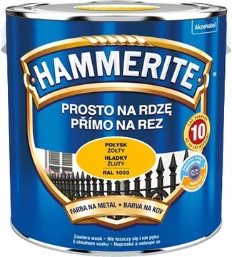 Farba antykorozyjna Żółty połysk 2.5L Hammerite