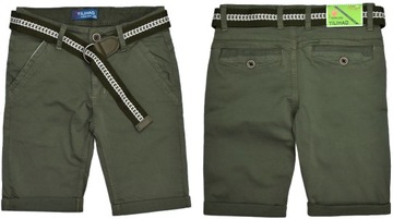 Khaki SPODENKI Chinosy Bermudy Pasek - 146/152