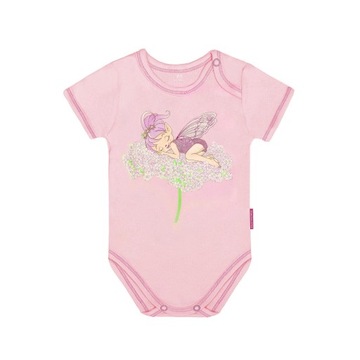 BODY BAWEŁNIANE 80 NIEMOWLĘCE KRÓTKI RĘKAW ELF RÓŻ ROZMIAR DZIEWCZYNKA