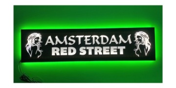 Led tabule Amsterdam Red Street nad postel s osvětlením kabiny Tir Lkw