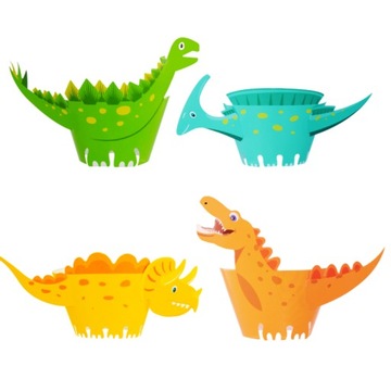 Papilotki do babeczek muffinek dinozaury 8 szt.