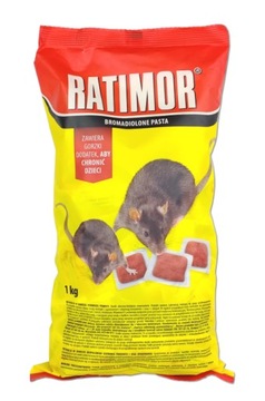 Trutka na myszy RATIMOR zwalcza SZCZURY saszetki na gryzonie pasta 1 kg