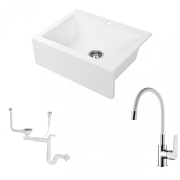 Zlewozmywak granit Komodo 63x49 + Bateria + Syfon
